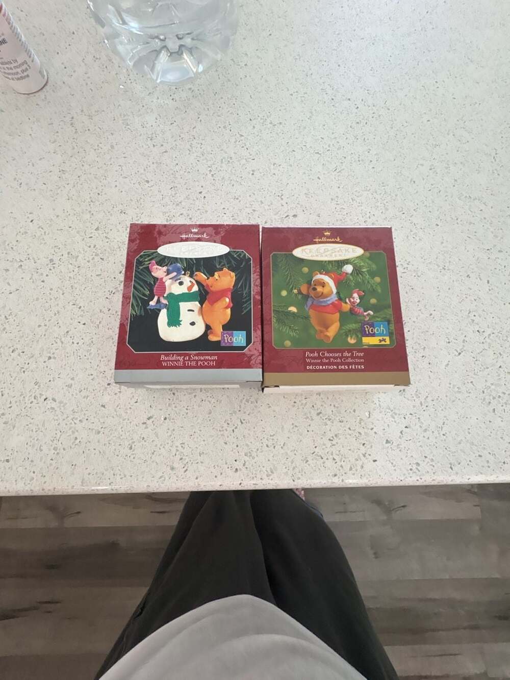 Lot of 2Hallmark Keepsake Ornament Winnie the Pooh Building a Snowman 1998 and 2